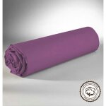 Drap housse - violet - 180x200 cm - 100% coton - lavable en machine - 2 personnes
