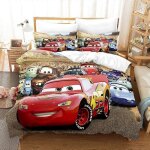 Draps de lit s�rie cars 3 pi�ces impression num�rique housse de couette taie d?oreiller literie 3 pi�ces ...