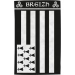 Drap de plage enfant injuva bretagne 90 x 170 cm - noir / blanc l�ger et r�sistant uv / sel
