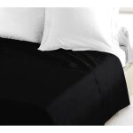 Drap plat 1 place - 100 % coton - noir - 180 x 290 cm - tissage serr - lavable