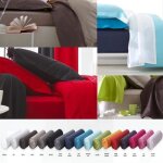 Drap plat - 100% coton - 240 x 300 cm - couleur : vendange dorange - motif : uni - 57 fils