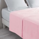 Drap plat - rose - 240 x 300 cm - 100% coton - lavable en machine - oeko - tex