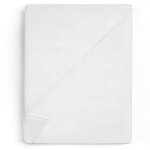 Drap plat - 100% coton - blanc - 140 x 200 cm - qualit htelire - doux et respirant