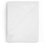 Drap plat blanc lot de 2: 200 x 220 cm - draps de lit 100% coton qualit� h�teli�re doux et respirant ...