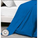 Drap plat - bleu marine - 240x300 cm - 100% coton - 2 personnes - lavable en machine Drap plat - bleu marine - 240x300 cm - 100% coton - 2 personnes - lavable en machine