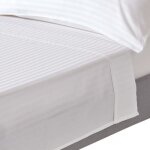 Drap plat - homescapes - satin de coton gyptien 330 fils - ray - 270 x 300 cm - blanc