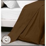 Drap plat - marron - 240x300 cm - 100% coton - lavable en machine - 2 personnes