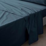 Drap plat percaline 180x290cm bleu nuit