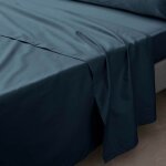 Drap plat percaline 240x300cm bleu nuit