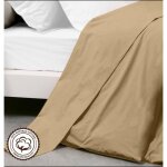 Drap plat - taupe - 240x300 cm - 100% coton - lavable en machine - 2 personnes