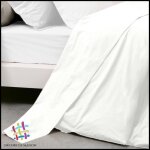 Drap plat uni en coton - dcors de maison - 180x290cm - 1 personne - lavable en machine - blanc