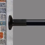 Dre - 168 218 cm tringle � rideaux t�lescopique multifonctionnelle sans per�age noir mat extensible tringle ...