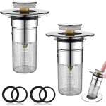 Dre - lot de 2 bouchons lavabo avec filtre amovible 34 40mm pop up bouchon universel parfait pour cuisine ...