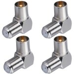 Dre - 4 pi�ces connecteur coaxial dantenne tv � 90 degr�s prise m�le vers f femelle adaptateur � angle ...