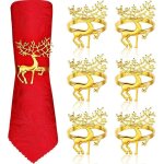 Dre - anneaux de serviette de no�l ronds de serviette de cerf pour soir�es de d�ners de no�l d�coration ...