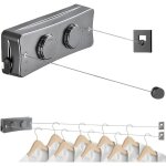 Dre - corde � linge r�tractable pour int�rieur et ext�rieur 2 x 5. 1m acier inoxydable fil a linge retractable ...