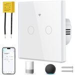 Dre - interrupteur tactile intelligent wifi 2 gangs compatible tuya alexa et google home contr�le � distance ...