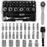 Dre - kit mini cl� � cliquet 22pcs - douilles et embouts de tournevis 1 / 4 r�versible pour r�paration ...