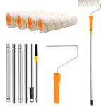 Dre - kit peinture rouleau 30 180 cm pinceau mural 4 rouleaux de rechange kit complet pour murs et plafonds ...