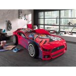 Lit voiture - dream - wester - 90 x 200 cm - rouge - 1 place - montage facile
