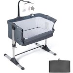 Dreamade 2 en 1 berceau bébé pliable lit cododo avec côté repliable hauteur 4 niveaux avec matelas pour ... Dreamade 2 en 1 berceau bébé pliable lit cododo avec côté repliable hauteur 4 niveaux avec matelas pour ...