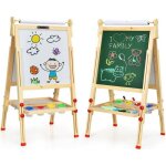 Dreamade 3 en 1 chevalet d?art pliable en bois double face magntique avec rouleau de papier hauteur ...