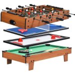 Dreamade 4 en 1 table de jeux football en bois hockey ping - pong et billard pour enfants et adultes ...