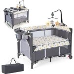 Dreamade 5 en 1 lit bb lit parapluie pliable berceau avec matelas table  langer bote  musique jouets ...