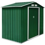 Dreamade abri de jardin en m�tal avec 2 portes coulissantes et 2 fen�tres de ventilation 203 x 117 x ...