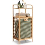 Dreamade armoire de salle de bain 2 tagre avec panier  linge amoviblemeuble salle de bain en bamboupour ...