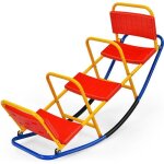 Dreamade balanoire  bascule en mtal trbuchet enfant avec 3 sige et 2 poignes en intrieur et extrieur ...