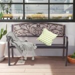 Dreamade banc de jardin en acier et fonte banquette de jardin 2 � 3 places banc d?ext�rieur pour parc ...