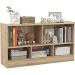 Dreamade bibliothque enfants avec 5 casiers ouverts meuble de rangement pour jouet avec pieds antidrapants ...