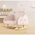 Dreamade canap enfant avec housse en velours et pieds en bois massif fonction chaise  bascule motif ...