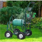 Dreamade chariot arrosage jardin en m�tal avec panier d�vidoir de tuyau darrosage � roulettes 4 roues ...