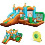 Dreamade chteau gonflable enfant 3 - 12 ans avec gonfleur 480w toboggan aire de jeux gonflable pingouin ...