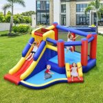 Dreamade ch�teau gonflable pour enfant avec toboggan trampoline piscine mur descalade 383x313x182cm charge ...