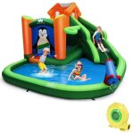 Dreamade château gonflable sur le thème des pingouins avec souffleur 680w toboggan pataugeoire trampoline ... Dreamade château gonflable sur le thème des pingouins avec souffleur 680w toboggan pataugeoire trampoline ...