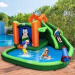 Dreamade chteau gonflable sur le thme des pingouins avec toboggan pataugeoire trampoline parc aquatique ...