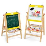 Dreamade chevalet pliable pour enfants en hauteur r�glable chevalet en bois 3 en 1 double face avec tableau ...