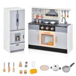 Dreamade cuisine enfant en bois avec réfrigérateur indépendant Évier machine à glace hotte avec lumière ... Dreamade cuisine enfant en bois avec réfrigérateur indépendant Évier machine à glace hotte avec lumière ...
