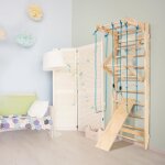 Dreamade espalier echelle murale de gymnastique en boismur descalade �quipement de sport coulissant et ...