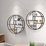 Dreamade tagre murale ronde avec 4 tagres bibliotheque murale ronde au design industriel vintagepour ...