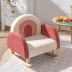 Dreamade fauteuil à bascule pour enfants mini canapé à accoudoirs en velours teddy avec pieds en bois ... Dreamade fauteuil à bascule pour enfants mini canapé à accoudoirs en velours teddy avec pieds en bois ...