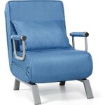 Dreamade fauteuil convertible 3 en 1 avec dossier r�glable � 5 positions chauffeuse avec accoudoir et ...