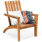 Dreamade fauteuil de jardin en bois d?acacia chaise de jardin style adirondack pour terrasse balcon 69x73x85cm ...