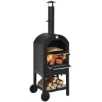 Dreamade four  pizza au charbon extrieur avec chemine thermomtre double pelle pierre  pizza et housse ...