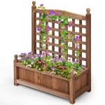Dreamade jardinière avec treillis en bois bac à fleurs extérieur pour plantes grimpantes pour terrasse ... Dreamade jardinière avec treillis en bois bac à fleurs extérieur pour plantes grimpantes pour terrasse ...