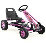 Dreamade kart  pdale enfant go - kart d?extrieur sige rglable avec frein charge max 30kg pour 3 ...