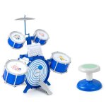 Dreamade kit de batterie pour enfants avec tabouret 5 tambours 2 baguettes pupitre et pdale jouet dinstrument ...